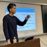 早稲田大学の広瀬先生　説明の様子　パパ会　３